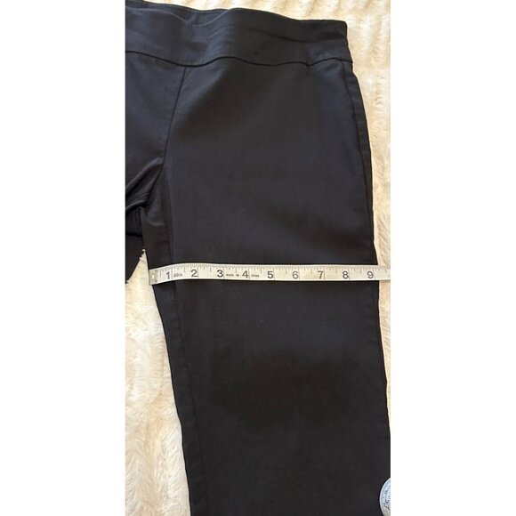 Rafaella Black Mid-Rise Stretch Capri Pants Viscose Nylon Blend Women's Size 10 - Picture 8 of 11